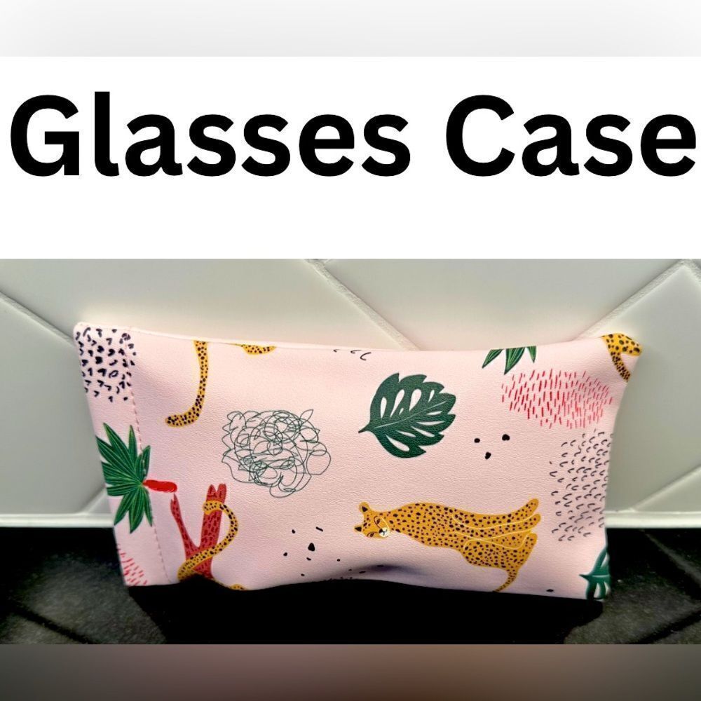 New Soft Glasses Case Pouch. Snap Closure. Soft interior with attached cloth